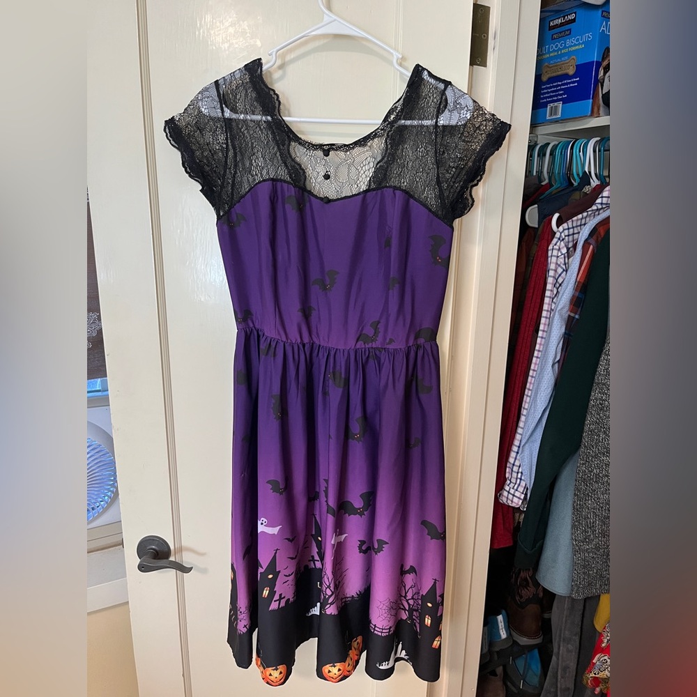 Purple and Black Halloween Dress